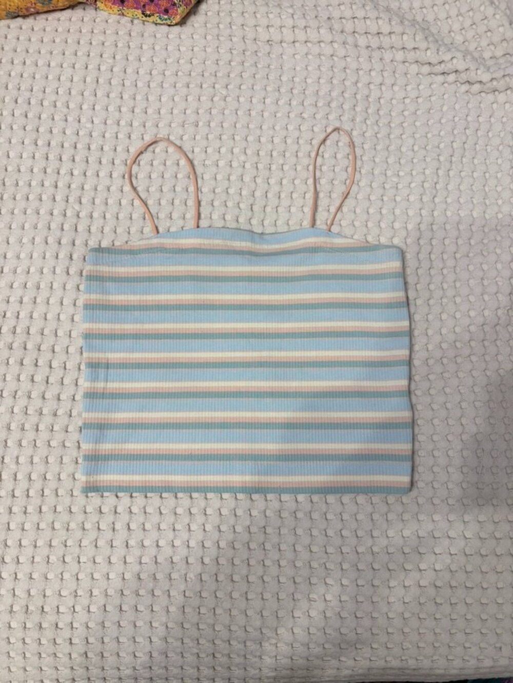 AE Striped Bungee-Strap Crop Cami